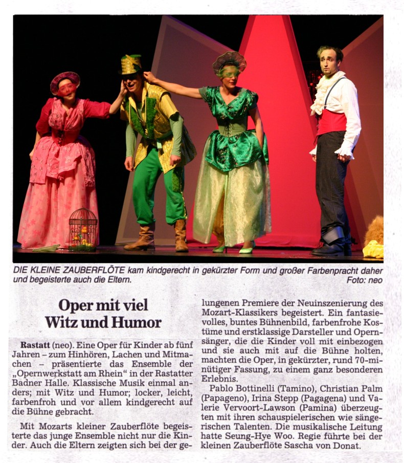BNN 23.04.2008 BNN - Die Kleine Zauberflöte - Oper mit viel Witz und Humor